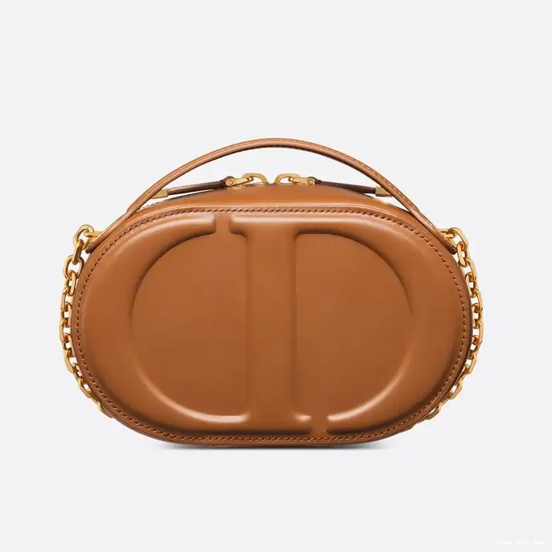 Dior Outlet Oval Bag Dior Signature Camera CD Brown Calfskin 0507